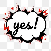 Png yes! word speech bubble comic clipart