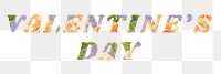 Floral Valentine's day png italic retro typography
