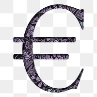 Euro sign retro png vintage typography icon