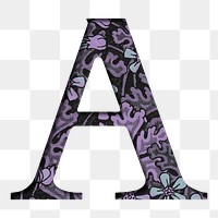 Vintage png uppercase letter A typography