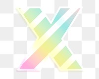 Png letter x rainbow gradient