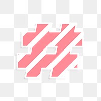 Pink hashtag symbol png typography