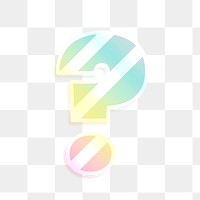 Png question mark typography rainbow strip pattern