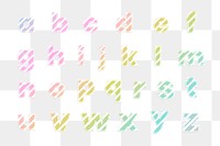 Gradient rainbo alphabet png set candy cane striped font
