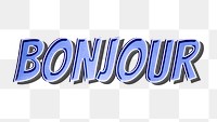 Bonjour png comic retro lettering