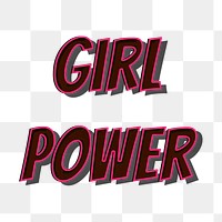 Girl power retro png typography 