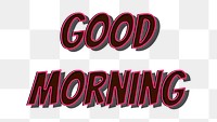 Good morning retro png typography 