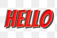 Hello png cartoon word sticker typography