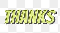 Thanks message png retro font style