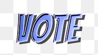 Vote word png retro font style