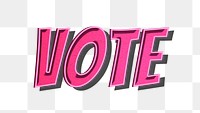 Vote retro style png typography 