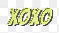 XOXO word png retro font style