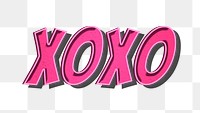 XOXO retro style png typography 