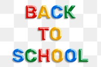 Back to school lettering png 3d colorful font typography