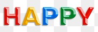 Font png happy lettering colorful word typography