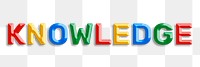 Knowledge text png 3d typography colorful