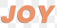 Retro joy png word bold text typography 3d effect