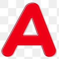 Letter A jelly bold embossed png typography