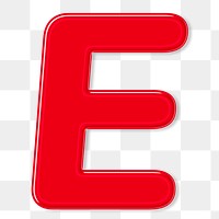 Jelly letter E glossy png typography