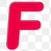 Jelly embossed png letter F sticker