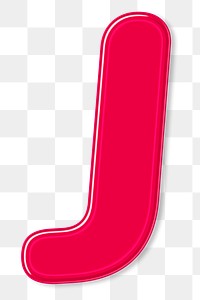 Png jelly glossy bold letter J sticker