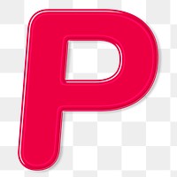 Bold jelly embossed letter P png typography