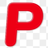 Bold jelly embossed letter P png typography