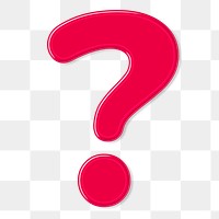 Jelly bold embossed question mark sign png sticker