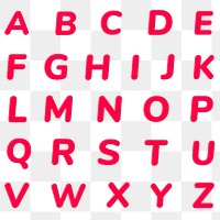 Png jelly bold embossed alphabet typography set