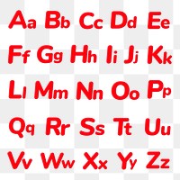 Jelly bold embossed alphabet png typography set