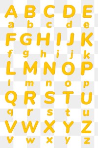 Jelly png bold embossed alphabet typography set