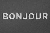 Png paper cut bonjour word typography