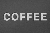 Coffee text png clipart paper cut font typography