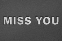 Png paper cut miss you word typography