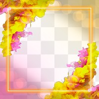 Orange glowing frame png smoke background