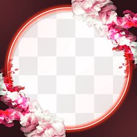 Red neon frame png smoke effect