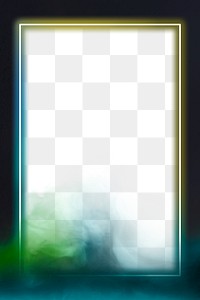 Gradient glowing frame png smoke effect background foggy