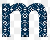 Shippo lowercase m Japanese png blue pattern typography
