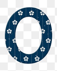 Blossom pattern zero transparent Japanese inspired number typography