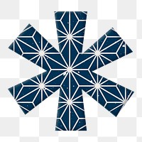 Png asterisk sign geometric Japanese inspired pattern font