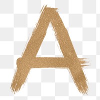 Painted gold a letter png