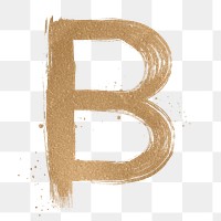 Painted gold b letter png