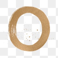 Painted gold o letter png