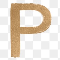 Painted gold p letter png