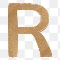 Painted gold r letter png