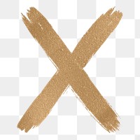 Painted gold x letter png