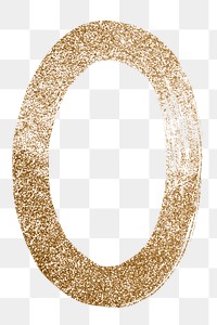 Transparent glitter 0 number gold brushed typography