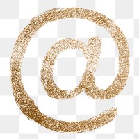 Transparent glitter at gold symbol brushed typography