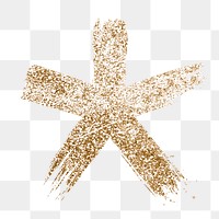 Transparent glitter star symbol gold brushed typography