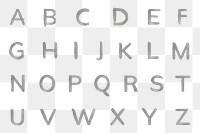 Alphabet set png brush stroke font